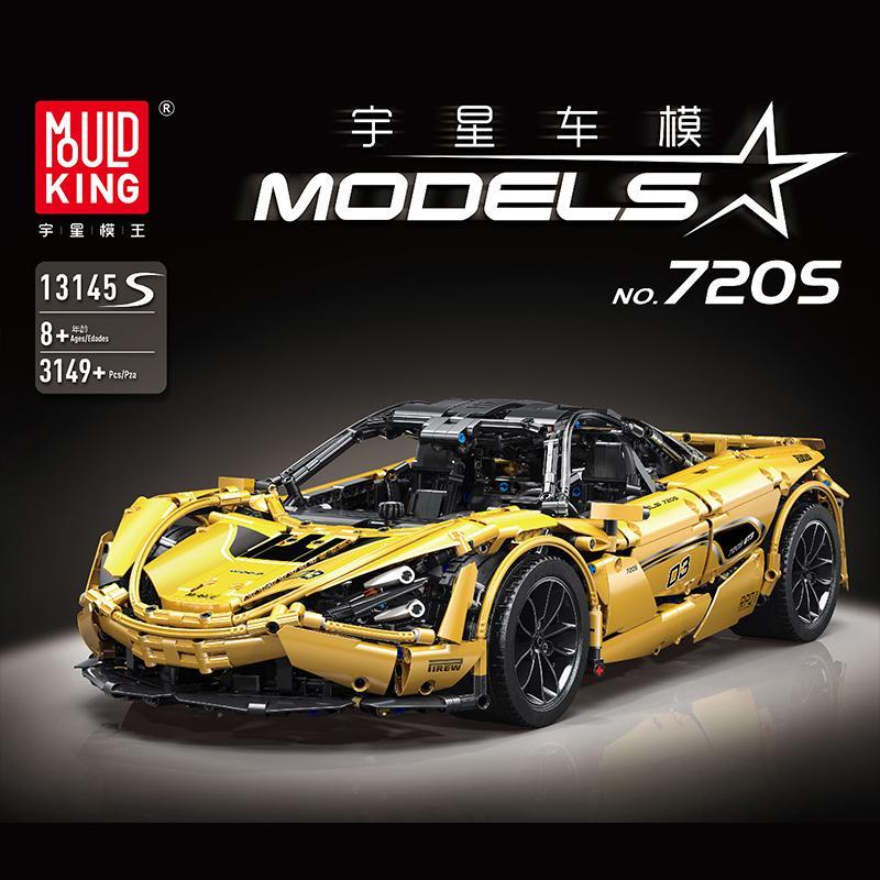 APP RC Technic Series Bricks Gold McLaren P1 720S Motor Function City Racing Car Model - MOULD KING Block