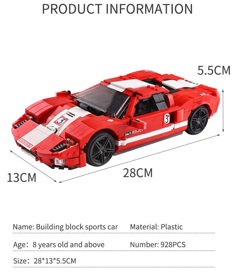 MOULD KING 10001 Red Phanton Ford GT Racing Car