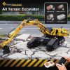 MOULD KING 17018 Technical Car Building Sets All Terrain Excavator Clawler Truck Bricks Toys RC Engineering 4 - MOULD KING Block